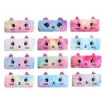 Пенал школьный меховой на молнии Calligrata «Кошечка с ушками», МИКС