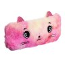 Пенал школьный меховой на молнии Calligrata «Кошечка с ушками», МИКС