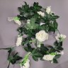 Гирлянда цветочная, Белая с листьями