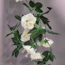 Гирлянда цветочная, Белая с листьями