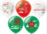 BK Шары Праздник 23 Февраля! 5 дизайнов шелк рис. 1ст. 2цв.