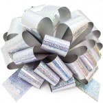 Бант Шар Голография, ширина 9,5 см, Серебро
