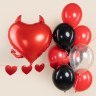 Гирлянда-подвеска Сердце, Красный, с блестками