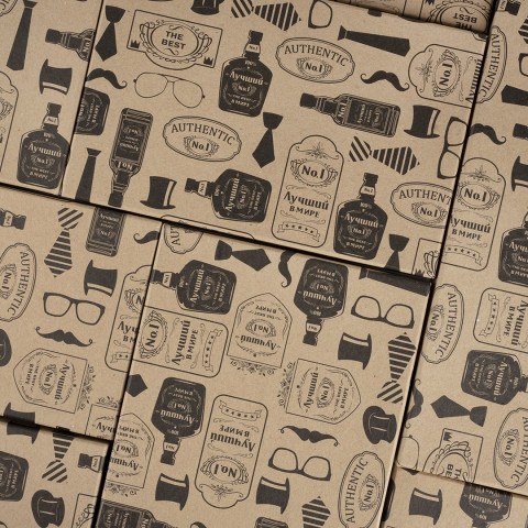 Коробка подарочная Крафт, Лучшему Мужчине!, прямоугольник