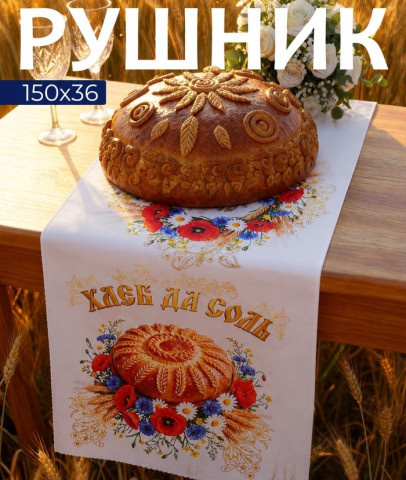 Рушник «Хлеб да соль», белый Честный знак