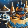 Открытка, С Юбилеем! (торт с автомобилями)