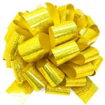 Бант Шар Голография, ширина 9,5 см, яркое золото
