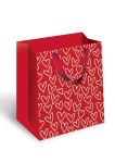 Пакет подарочный премиум Сердца, Вырубка, ламинация, фольга голографическая