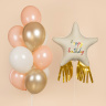 Фигура Звезда С Днем Рождения, Золотой каскад, Кремовый, Сатин / Happy Birthday
