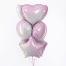FM Сердце Бело-Розовый, градиент / Heart White-Pink gradient