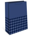 Пакет ламинированный Синий, клетка