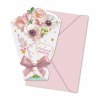 Открытка 3D, с конвертом, Любимой мамочке (букет цветов), Розовый