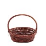 Корзина плетеная с ручкой "Классик", Ива, Коричневая, Овал