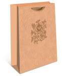Пакет подарочный премиум Цветочный вензель, крафт