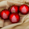 Набор новогодних елочных шаров "Ёлочка" красный