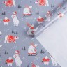 Бумага упаковочная глянцевая Белые медведи, серый  #нг