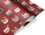 Упаковочная бумага 80гр Новогодние котики #нг