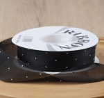 Лента декоративная органза со стразами, Черный