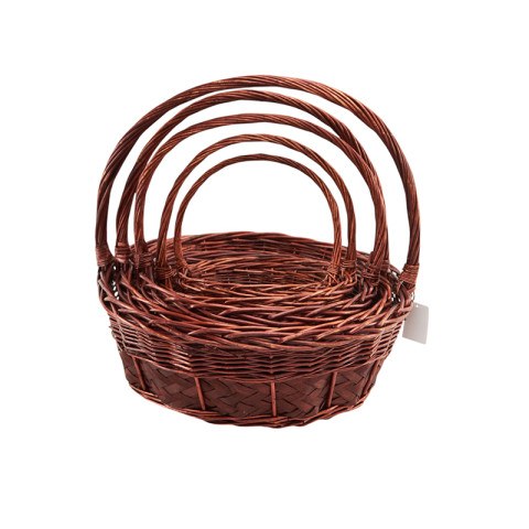 Корзина плетеная с ручкой "Классик", Ива, Коричневая