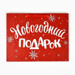 Пакет подарочный ламинированный «Новогодний подарок», красный #нг