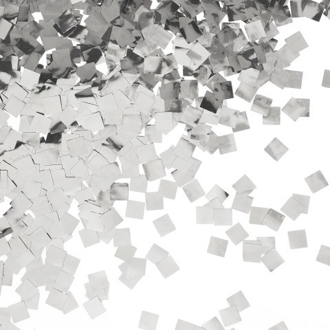 Конфетти Квадраты серебряные, фольгированные