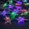 Гирлянда «Нить» с насадками «Звезда средняя», 20 LED, свечение мульти (RG/RB), мигание, 220 В
