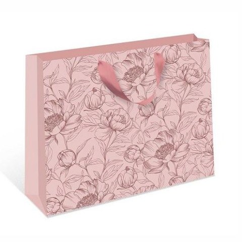 Пакет ламинированный горизонтальный Цветочные контуры .136