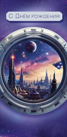 Конверт для денег Земля в иллюминаторе, Космического счастья