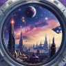 Конверт для денег Земля в иллюминаторе, Космического счастья