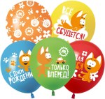 ТМ 512 Шары Котенок Котэ, С Днем Рождения!, Ассорти, пастель