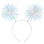 Ободок, Пушистые шарики, Белый, Хамелеон