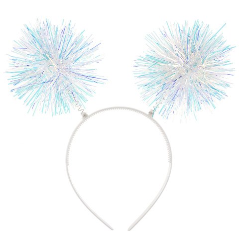 Ободок, Пушистые шарики, Белый, Хамелеон