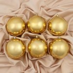 Набор новогодних елочных шаров "Глянец", Золото