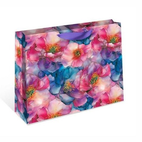 Пакет ламинированный горизонтальный Акварельные цветы