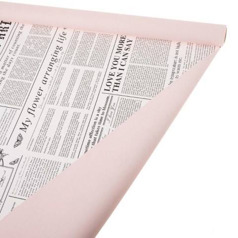 Пленка матовая "Газета", Розовый