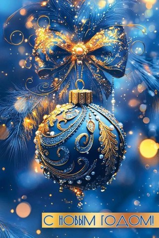 Открытка, С Новым Годом! (роскошный шар)