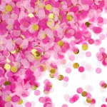 Конфетти Круг, фольга и тишью, Розовый микс, Металлик