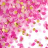 Конфетти Круг, фольга и тишью, Розовый микс, Металлик