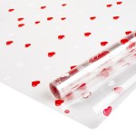 Упаковочная пленка 40мкм Сердечки, Красный/Белый