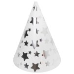 Колпаки, Звезды Микс, Белый/Серебро, Металлик
