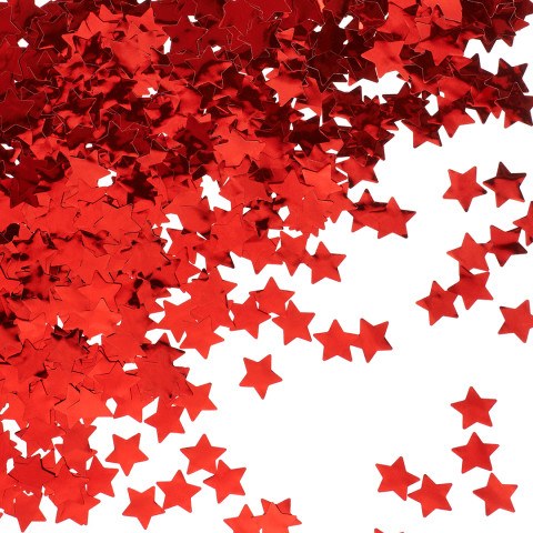 Конфетти фольга Звезда, Красный, Металлик