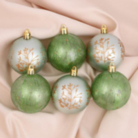 РАСПРОДАЖА! Набор новогодних елочных шаров "Офелия" зелёный