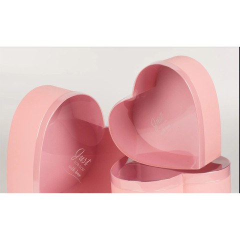 Коробка Сердце с прозрачной крышкой, Розовый