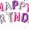 Набор шаров-букв, Надпись "Happy Birthday" для девочки