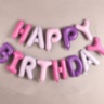 Набор шаров-букв, Надпись "Happy Birthday", цвет Розовый / Сиреневый / Фуксия