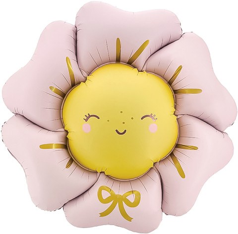 Фигура Цветок, Солнышко, Розовый, Сатин