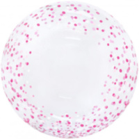 Сфера 3D, Deco Bubble, Розовое конфетти, Прозрачный