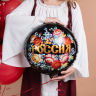 Круг Россия, художественная роспись, черный