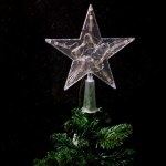 Звезда на елку прозрачная разноцветные светодиоды