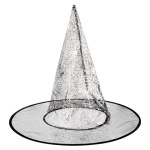 Шляпа Ведьмы, Паутинка и пауки, Черный/Прозрачный/Серебро